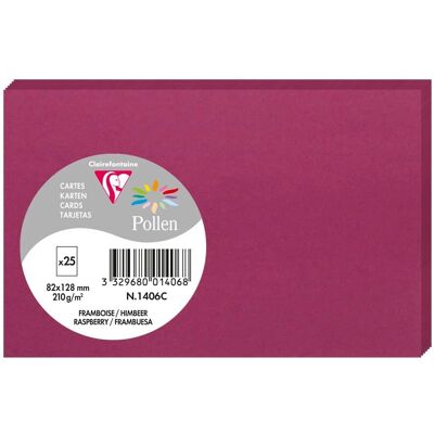 Clairefontaine 82x128mm Karten - Himbeere - Packung zu 25 Clairefontaine 82x128mm Karten - Himbeere - Packung zu 25