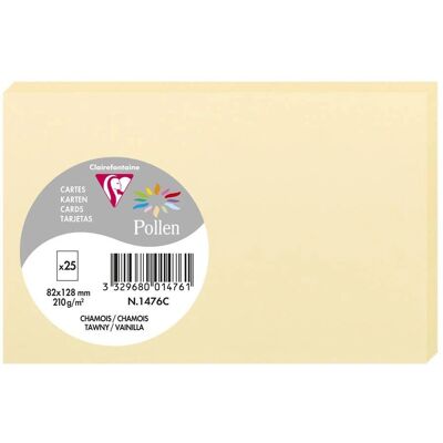 Clairefontaine 25 Cartes Pollen Chamois - Carton Clairefontaine 25 Cartes Pollen Chamois - Carton