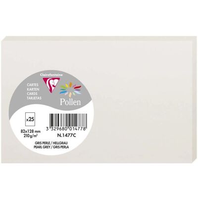 Clairefontaine Pollen Karten 82x128mm 210g/m2 - Perlgrau - Pack à 5 Clairefontaine Pollen Karten 82x128mm 210g/m2 - Perlgrau - Pack à 5
