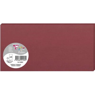 Clairefontaine Bordeaux Pollen Kártyák - 25 db - 106x213mm - 210g/m² Clairefontaine Bordeaux Pollen Kártyák - 25 db - 106x213mm - 210g/m²