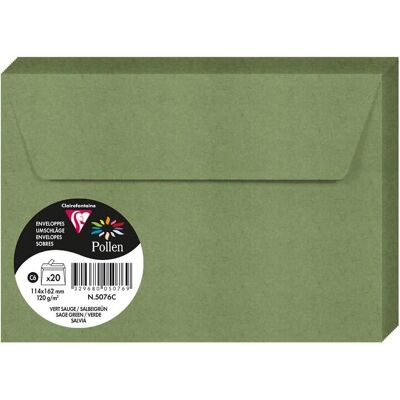Clairefontaine Pollen Grüner Umschlag 114x162mm - Umschlag Clairefontaine Pollen Grüner Umschlag 114x162mm - Umschlag