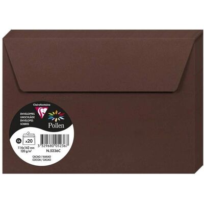 Paquet d'enveloppes Cacao Clairefontaine - 114x162mm - 20 pcs Paquet d'enveloppes Cacao Clairefontaine - 114x162mm - 20 pcs