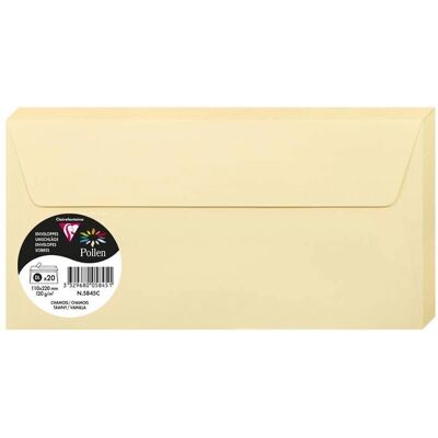 Beige 110x220mm boríték Clairefontaine - 20 db - FSC tanúsítvánnyal - Franciaország Beige 110x220mm boríték Clairefontaine - 20 db - FSC tanúsítvánnyal - Franciaország