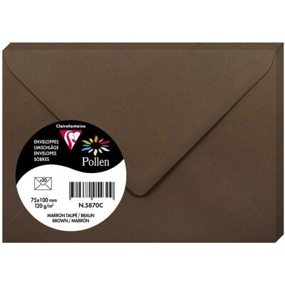 Buste Pollen di Clairefontaine - Taupe Marrone - Confezione da 4 Buste Pollen di Clairefontaine - Taupe Marrone - Confezione da 4