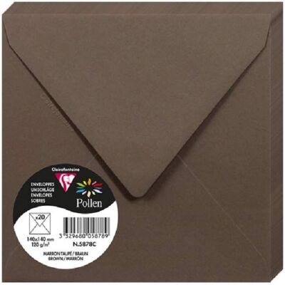 Clairefontaine Sobres 20pcs 140x140mm Taupe Pack de 4 Clairefontaine Sobres 20pcs 140x140mm Taupe Pack de 4
