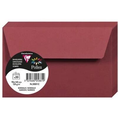 Clairefontaine Bordeaux Boríték - Rose hortensia, Vert menthe, Gris perle - 20 db Clairefontaine Bordeaux Boríték - Rose hortensia, Vert menthe, Gris perle - 20 db