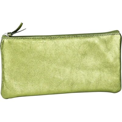 Clairefontaine Model 8716C Leather Pencil Case - Flat, 22x11 cm, Green Clairefontaine Model 8716C Leather Pencil Case - Flat, 22x11 cm, Green