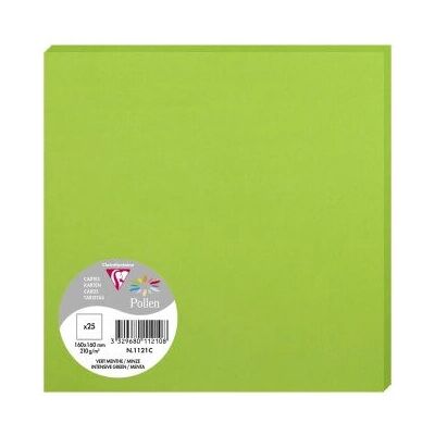 Clairefontaine Modèle - Pollen Vert Menthe Lot de 3 - 160x160mm - Carte de vœux sans acide Clairefontaine Modèle - Pollen Vert Menthe Lot de 3 - 160x160mm - Carte de vœux sans acide