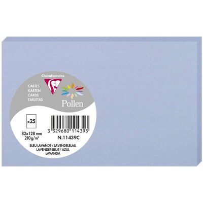 Cartes Lavande Bleu Clairefontaine - Pack de 25, 82x128mm - Sans Acide & Colorées - Publicité Cartes Lavande Bleu Clairefontaine - Pack de 25, 82x128mm - Sans Acide & Colorées - Publicité