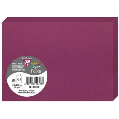 Cartes Pollen Framboise Clairefontaine - 25 Pièces - 110x155mm - 210g/m2 Cartes Pollen Framboise Clairefontaine - 25 Pièces - 110x155mm - 210g/m2