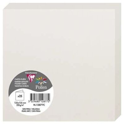 Clairefontaine Cartes Pollen Gris perle Pack de 25 - Cartes Clairefontaine Cartes Pollen Gris perle Pack de 25 - Cartes