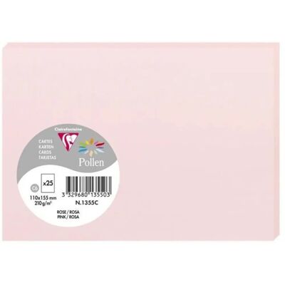 Cartes Rose Pollen Clairefontaine - 25 pcs - Durables, Certifié FSC Cartes Rose Pollen Clairefontaine - 25 pcs - Durables, Certifié FSC