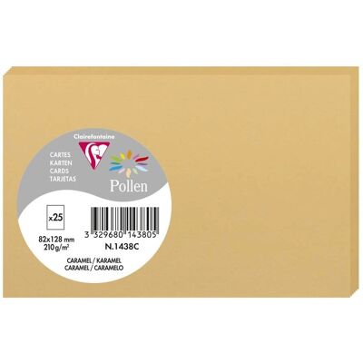 Clairefontaine 25 Karten Pollen 82x128mm 210g/m2 - Caramel - Packung 5 Clairefontaine 25 Karten Pollen 82x128mm 210g/m2 - Caramel - Packung 5