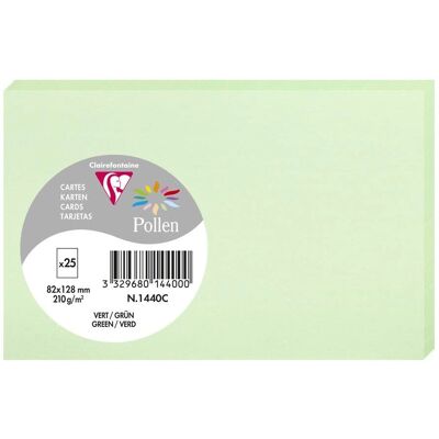 Clairefontaine 25 Karten Pollen 82x128mm 210g/m2 - Grün - Packung à 5 - Karten Clairefontaine 25 Karten Pollen 82x128mm 210g/m2 - Grün - Packung à 5 - Karten
