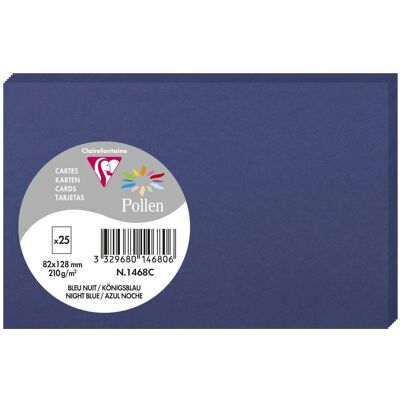 Clairefontaine 25 Cartes Pollen Bleu Nuit - 82x128mm 210g/m2 Clairefontaine 25 Cartes Pollen Bleu Nuit - 82x128mm 210g/m2