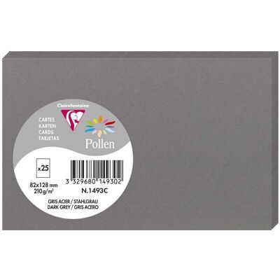 Clairefontaine 25 Karten Pollen 82x128mm 210g/m2 - Stahl - Packung 5 Grün Knospe Clairefontaine 25 Karten Pollen 82x128mm 210g/m2 - Stahl - Packung 5 Grün Knospe