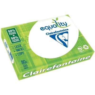 Clairefontaine Wit A4 80g gerecycled papier - 500 vellen - Verpakking van 5 Clairefontaine Wit A4 80g gerecycled papier - 500 vellen - Verpakking van 5