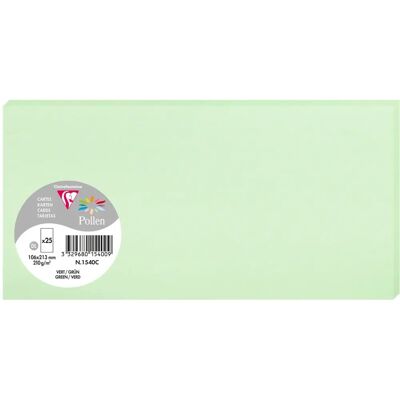 Clairefontaine 25-kártya Pollen Csomag - Zöld - 106x213mm Clairefontaine 25-kártya Pollen Csomag - Zöld - 106x213mm