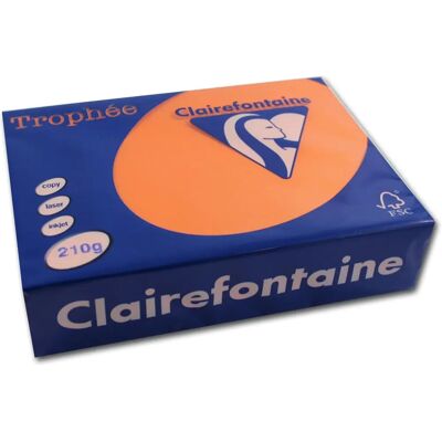 Papier de couleur Clairefontaine Fel orange - A4 - 210g - 250 feuilles - Publicité Papier de couleur Clairefontaine Fel orange - A4 - 210g - 250 feuilles - Publicité