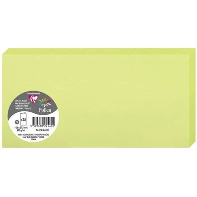 Clairefontaine Paquet de 25 cartes pliées Pollen - Vert bourgeon - Lot de 2 - Publicité Clairefontaine Paquet de 25 cartes pliées Pollen - Vert bourgeon - Lot de 2 - Publicité