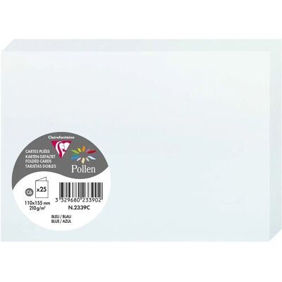 Clairefontaine 25 Pollen Kort Blå - Vikta 110x155mm - Gratulationskort Clairefontaine 25 Pollen Kort Blå - Vikta 110x155mm - Gratulationskort
