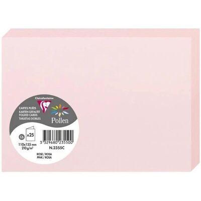 Clairefontaine Rosa Pollen Kort - 110x155mm 3-st - Kortok Clairefontaine Rosa Pollen Kort - 110x155mm 3-st - Kortok