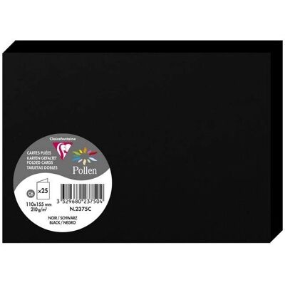Clairefontaine Pollen Kort 110x155mm 210g/m² - Svart - 75-pack Clairefontaine Pollen Kort 110x155mm 210g/m² - Svart - 75-pack