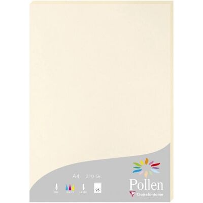Clairefontaine Pollen Ivory A4 Printing Paper - 25 Sheets Clairefontaine Pollen Ivory A4 Printing Paper - 25 Sheets