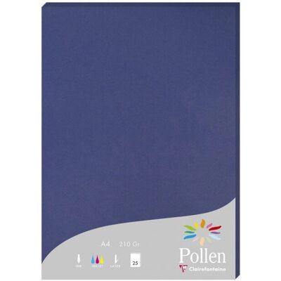 Papel de impresión Pollen Navy A4 de Clairefontaine - 25 hojas Papel de impresión Pollen Navy A4 de Clairefontaine - 25 hojas