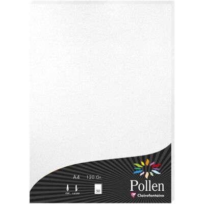 Clairefontaine Művészeti papír - 50 lap A4, 120g, Pearl Fehér Clairefontaine Művészeti papír - 50 lap A4, 120g, Pearl Fehér