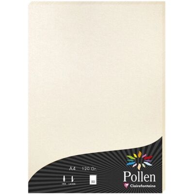 Clairefontaine 3329680243031 art paper - A4, 50 sheets, Pearl Ivory Clairefontaine 3329680243031 art paper - A4, 50 sheets, Pearl Ivory