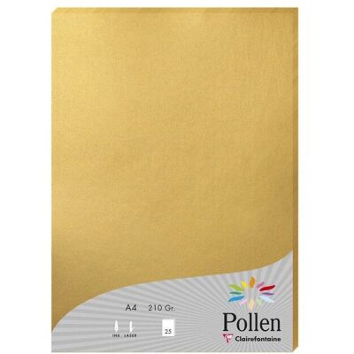 Papel de impresión Pollen Gold A4 de Clairefontaine - 25 hojas Papel de impresión Pollen Gold A4 de Clairefontaine - 25 hojas