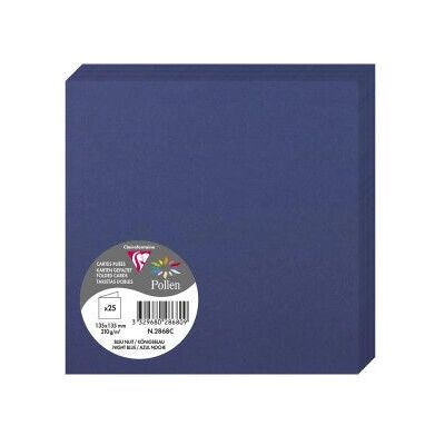 Clairefontaine Modèle - Pollen 135x135mm - Nuit Bleue - Pack de 25 Cartes Clairefontaine Modèle - Pollen 135x135mm - Nuit Bleue - Pack de 25 Cartes