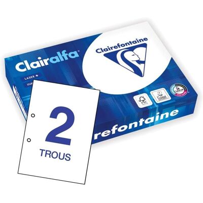 Clairefontaine Ramette 500 Blatt Perforiertes Kopierpapier - A4 Weiß Clairefontaine Ramette 500 Blatt Perforiertes Kopierpapier - A4 Weiß