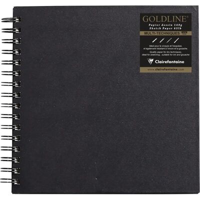 Carnet de croquis Clairefontaine 34238C Goldline - Format carré - Publicité Carnet de croquis Clairefontaine 34238C Goldline - Format carré - Publicité