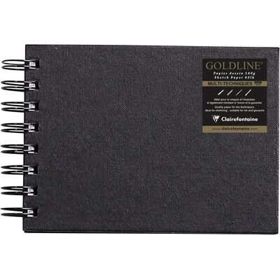 Cuaderno espiral Goldline A6 horizontal de Clairefontaine - Cuaderno de bocetos Cuaderno espiral Goldline A6 horizontal de Clairefontaine - Cuaderno de bocetos