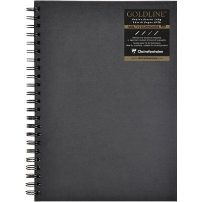 Cuaderno de Bocetos Clairefontaine 34265C - Espiral, Negro, A4 Cuaderno de Bocetos Clairefontaine 34265C - Espiral, Negro, A4
