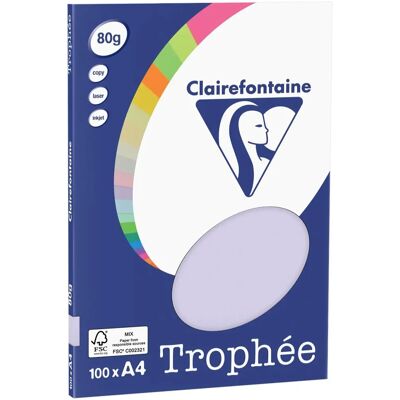 Clairefontaine Lila A4 - 80g Color Papier - 100 Blatt Clairefontaine Lila A4 - 80g Color Papier - 100 Blatt