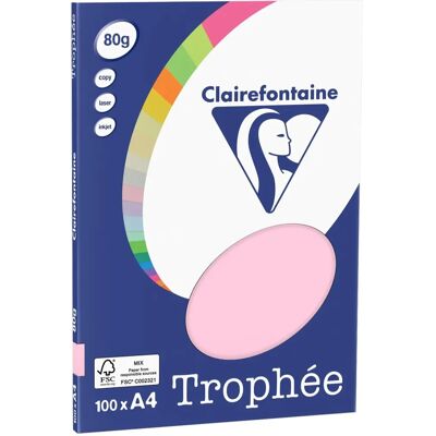 Clairefontaine Rose A4 - 80 g/m², 100 feuilles - Papier coloré - Publicité Clairefontaine Rose A4 - 80 g/m², 100 feuilles - Papier coloré - Publicité