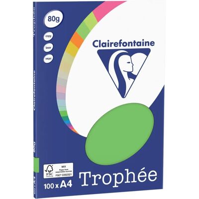 Papier à copier vert menthe A4 Clairefontaine - 80g/㎡ - 100 feuilles - Publicité Papier à copier vert menthe A4 Clairefontaine - 80g/㎡ - 100 feuilles - Publicité