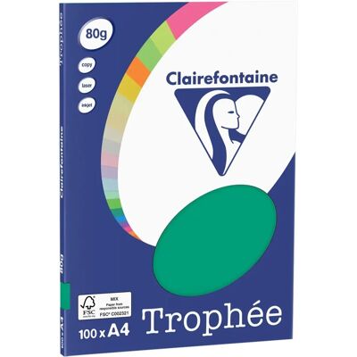 Clairefontaine Tannengrün A4 Farbpapier - 80g/100 Blatt Clairefontaine Tannengrün A4 Farbpapier - 80g/100 Blatt