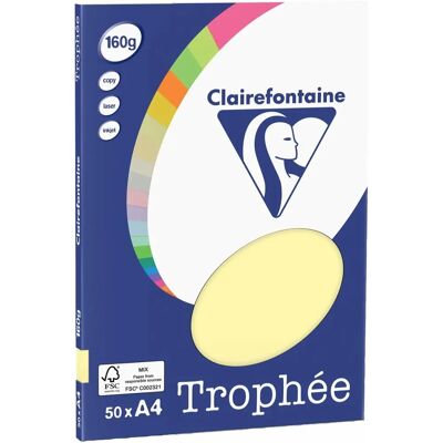 Clairefontaine Gelb A4 - 160 g/m² - 50 Blatt Clairefontaine Gelb A4 - 160 g/m² - 50 Blatt