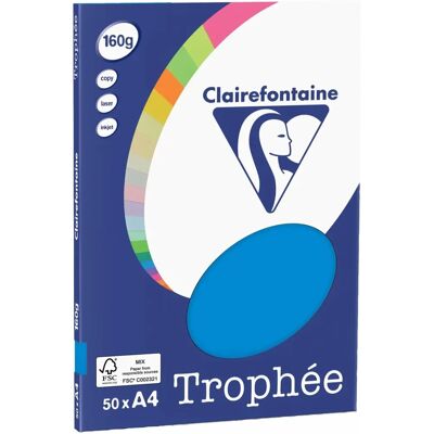 Clairefontaine Karibik-Blau 160 g/m² A4 Kopierpapier - 50 Blatt Clairefontaine Karibik-Blau 160 g/m² A4 Kopierpapier - 50 Blatt