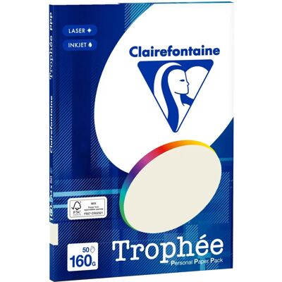 Clairefontaine Gris A4 - Papier coloré 160 g/m² - 50 feuilles - Publicité Clairefontaine Gris A4 - Papier coloré 160 g/m² - 50 feuilles - Publicité