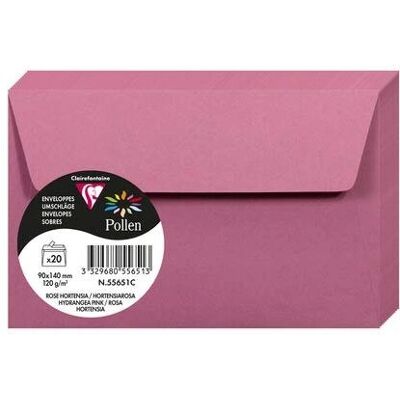 Clairefontaine 55651C Confezione da 20 Buste Pollen - Rosa ortensia - Buste Clairefontaine 55651C Confezione da 20 Buste Pollen - Rosa ortensia - Buste