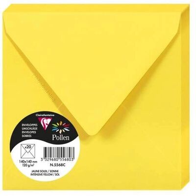 Clairefontaine Sárga napfény Boríték 140x140mm 120g/m² - Csomag 20 Clairefontaine Sárga napfény Boríték 140x140mm 120g/m² - Csomag 20