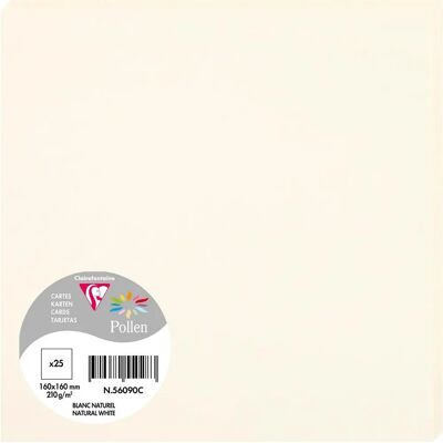 Clairefontaine Blanc Naturel Pollen 160x160mm 210g/m² - Kort Clairefontaine Blanc Naturel Pollen 160x160mm 210g/m² - Kort