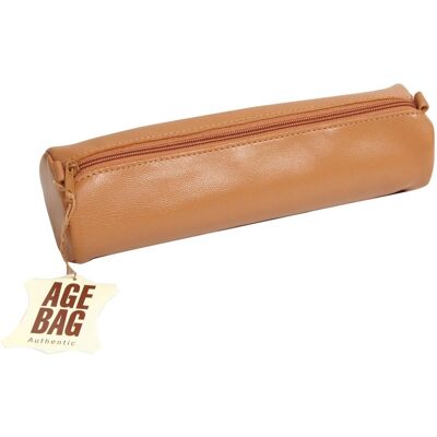 Clairefontaine Skinnväska Age Bag Rund 21cm - Tobak - Pennfodral Clairefontaine Skinnväska Age Bag Rund 21cm - Tobak - Pennfodral