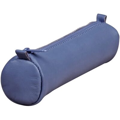 Clairefontaine Age Bag rund läderpenneetui - 18,5x4cm - Blå Clairefontaine Age Bag rund läderpenneetui - 18,5x4cm - Blå