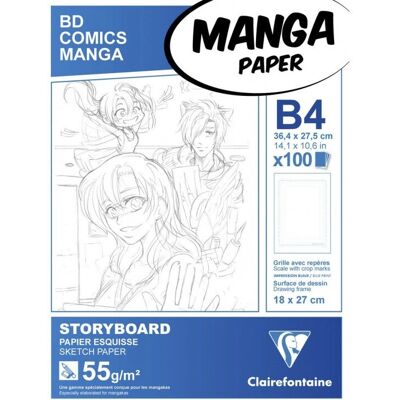 Clairefontaine Konstpapper - B4 Manga Storyboard 100 ark Clairefontaine Konstpapper - B4 Manga Storyboard 100 ark